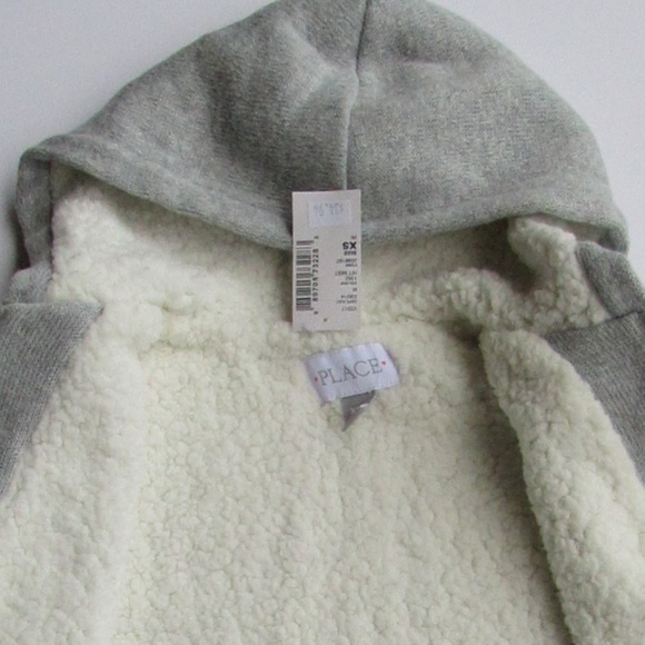 Children's Place Girls Fleece Lined Hooded Jacket - Picture 4 of 6